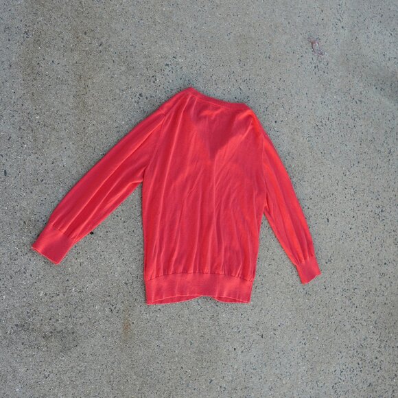 J.Crew M The Clare 100% Cotton Red Cardigan - Picture 4 of 7